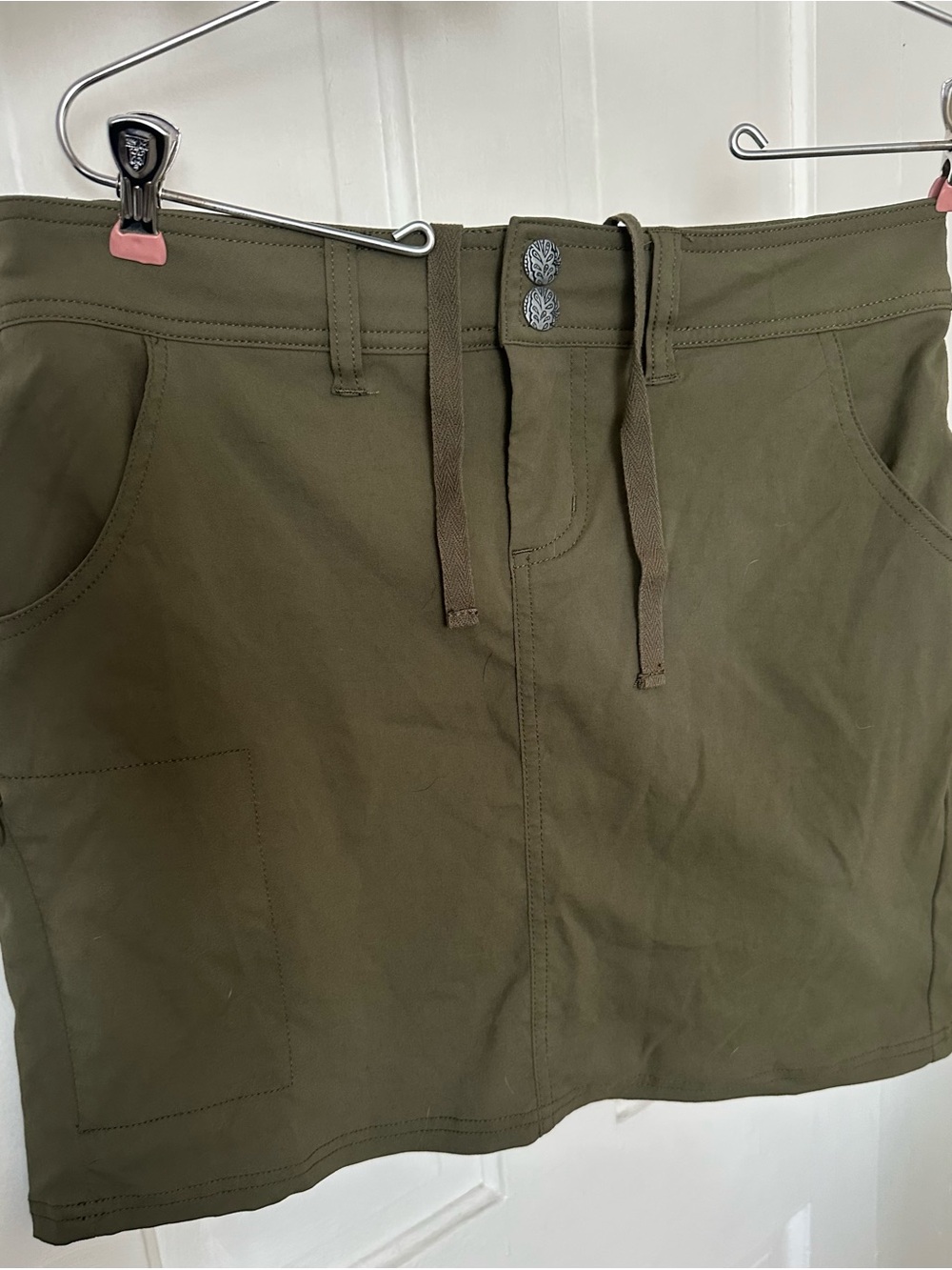 Prana Olive Utility Skort with Button Front